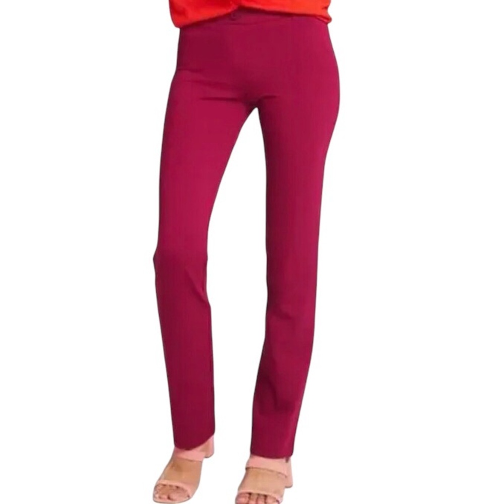 XXL Betabrand Yoga Pants Straight Leg Dress Plum Pink Plus Stretch Petite
